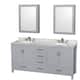 Option Gray, White Carrara Marble Top, Chrome Trim