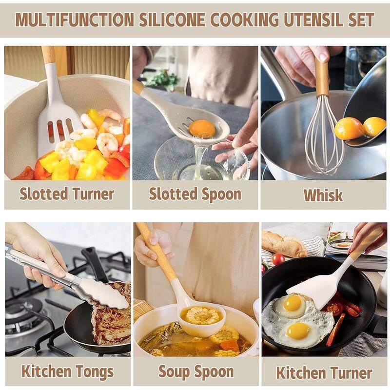 Kitchen Cooking Utensils Set, 33 pcs Non-Stick Utensils Spatula Set with Holder