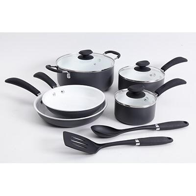 Gibson 109450.1 Eco Friendly Hummington Aluminum Cookware 10Pc White