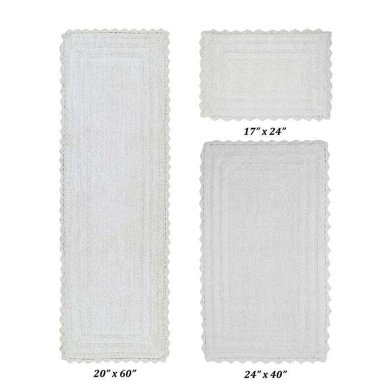 Better Trends Bath Rugs Set 100% Cotton Soft & Water Absorbent Tufted Bathroom Rug for Shower, Sink Bath Mats Lilly Crochet