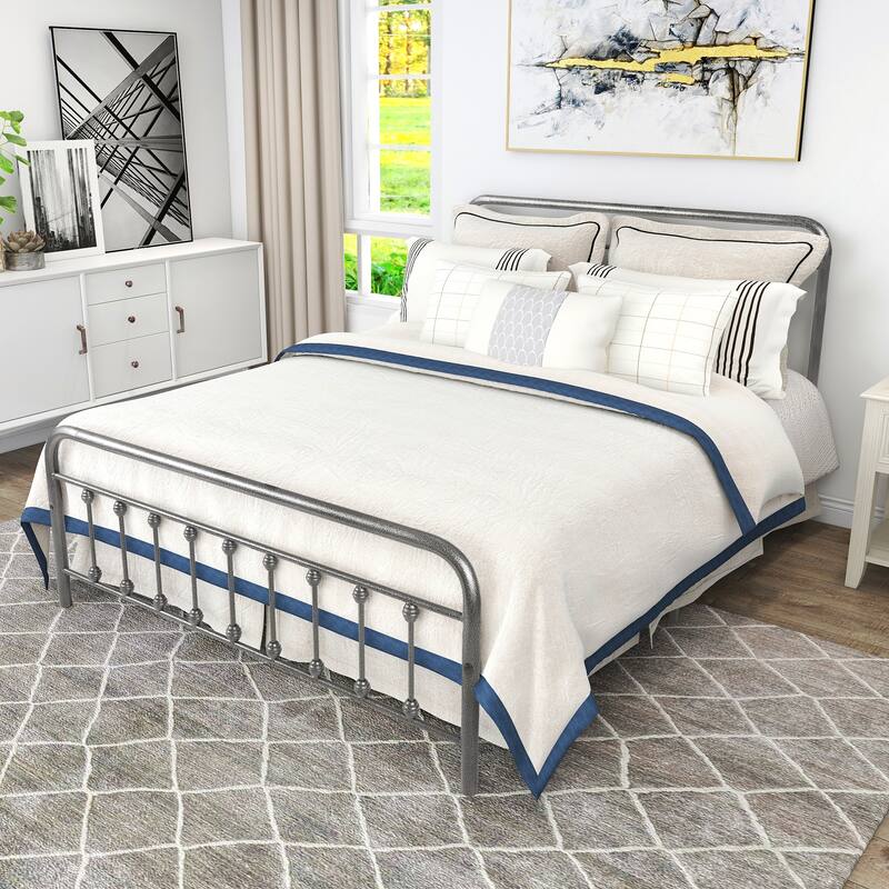Queen Size Metal Platform Bed Frame