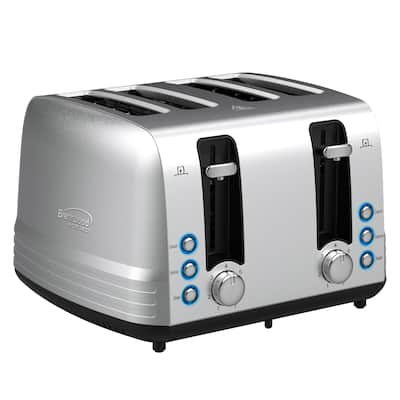 Extra Wide 4 Slot Stainless Steel Toaster - 11 x 7.90