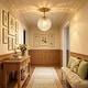 preview thumbnail 5 of 9, Rennnsan 1-Light Modern Clear Grid Glass Semi Flush Mount Ceiling Light for Bedroom and Hallway - 9.8" W x 15" H