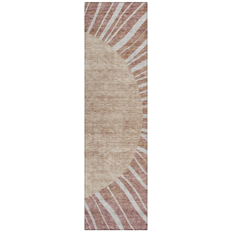 Machine Washable Indoor/ Outdoor ChantilleSunburst Modern Rug