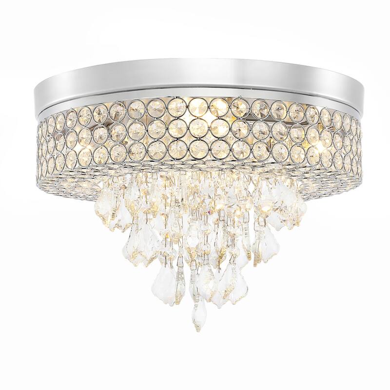 GetLedel 4-Light Tiered Crystal Flush Mount
