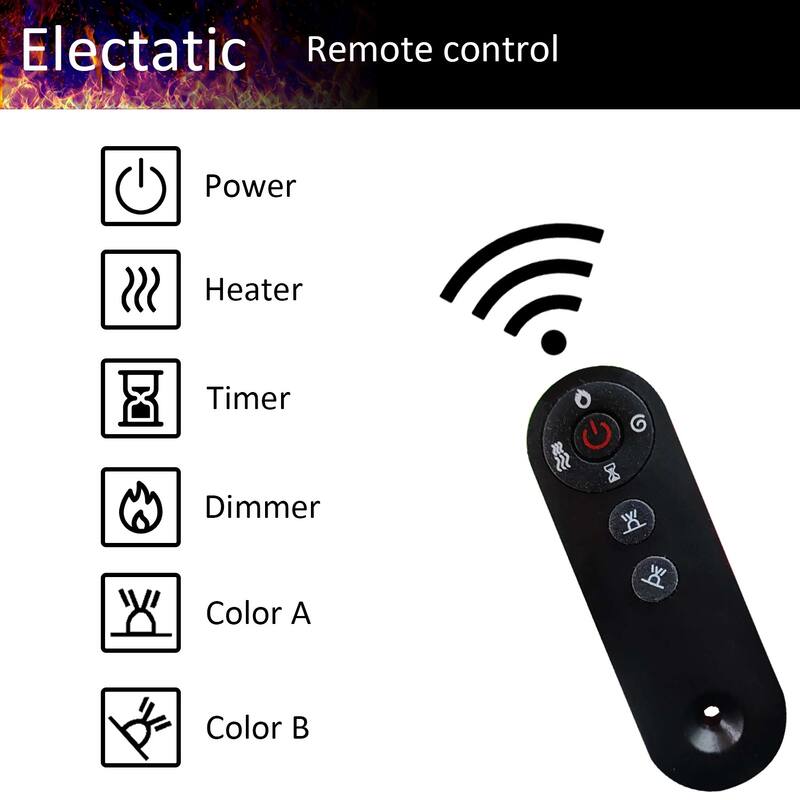 High-Gloss Electric Fireplace TV Stand LED Color ModesRemote Control