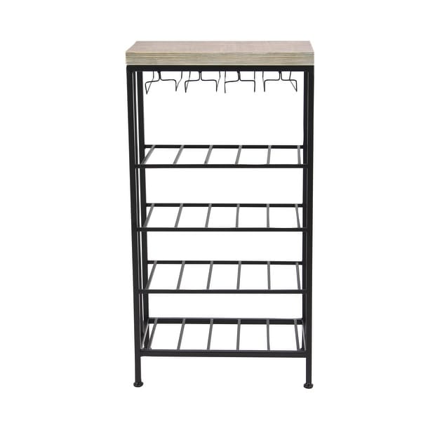 Iron/ Wood Industrial 36-inch Wine Rack - 19 x 11 x 36 - Bed Bath