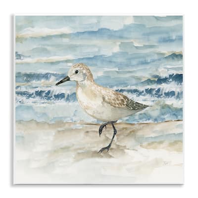 Stupell Balancing Sandpiper on Shore Wall Plaque Art Design By Nan