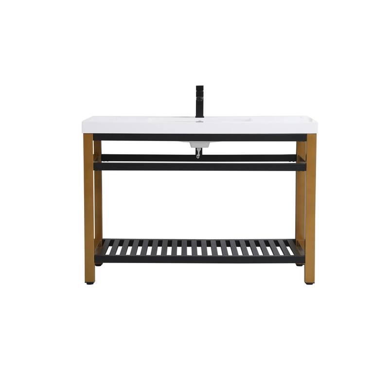 Elegant Lighting VF14048 Raya 48" Specialty Cast Iron Console Bathroom - Golden Black