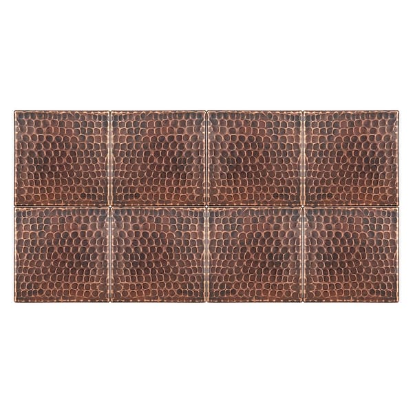slide 2 of 6, 4" x 4" Hammered Copper Tile - Quantity 8 (T4DBH_PKG8)