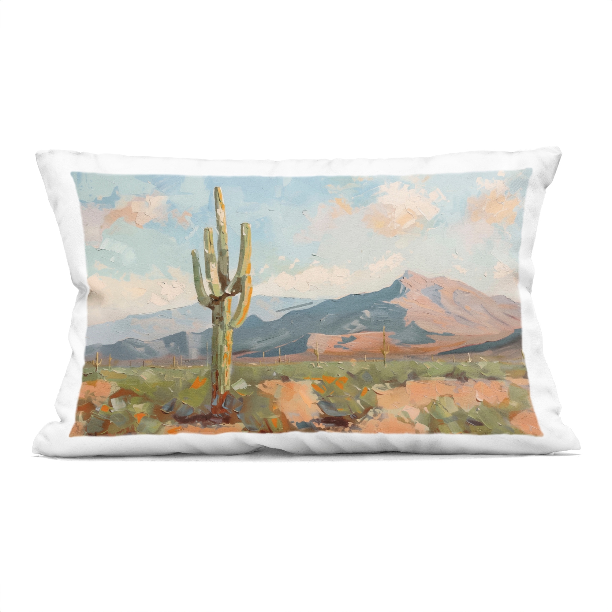 Stupell Pink Desert Distant Mountain Decorative Printed Throw Pillow Design by Nina Blue