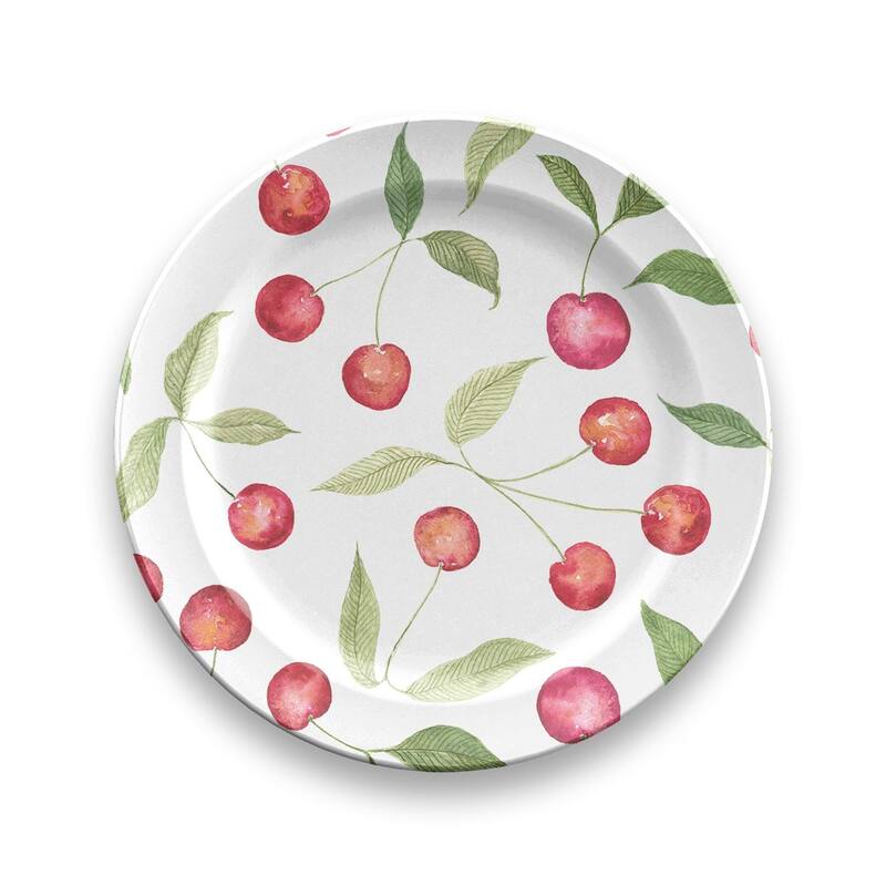 Abode Homewares by TarHong Berries & Cherries Salad Plate, 8.5 x 0.7", Set of 6