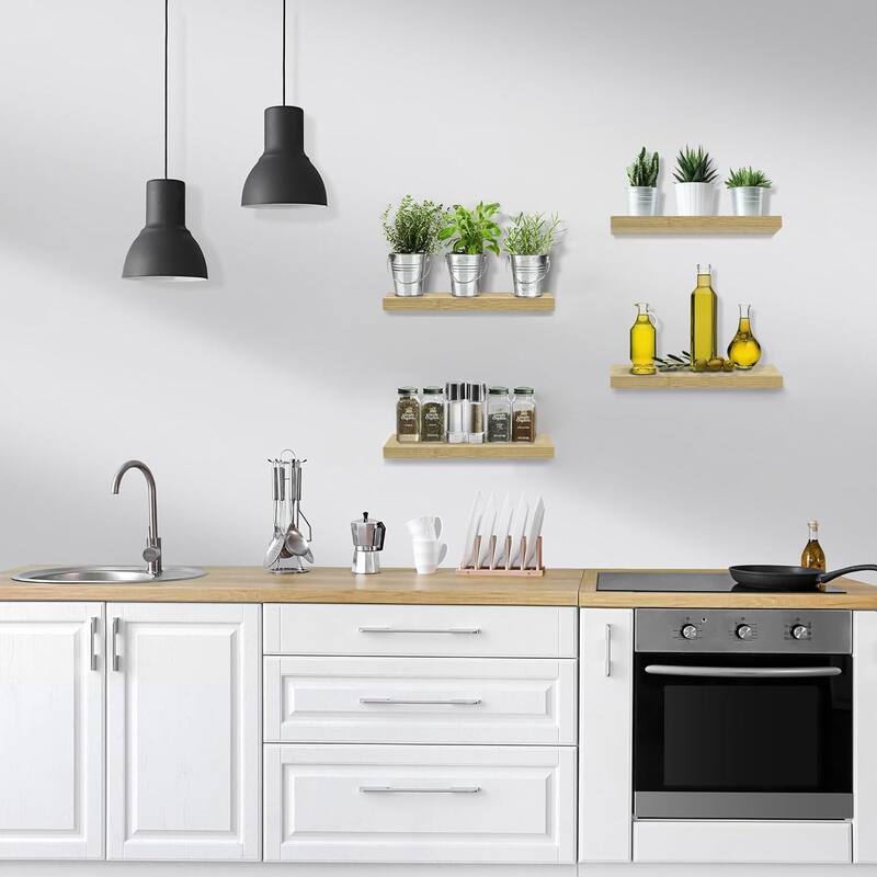 Wall Mounted Bookshelf (4 Pack) - 16.25 in L x 5.50 in W