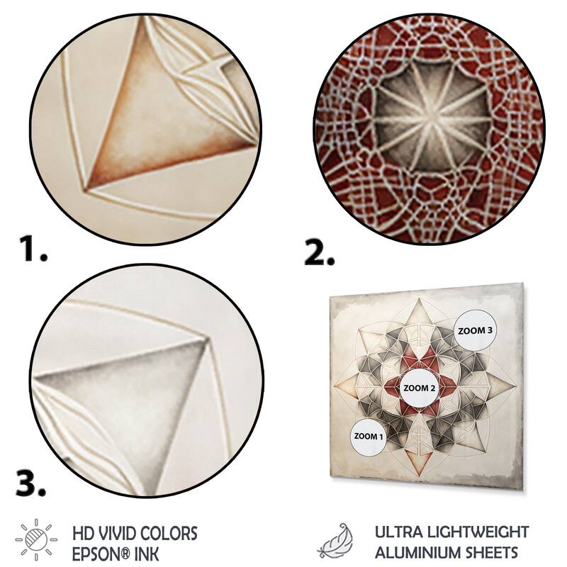 Designart 'Fundamental Patterns Sacred Geometry I' Modern Geometric Metal Wall Art