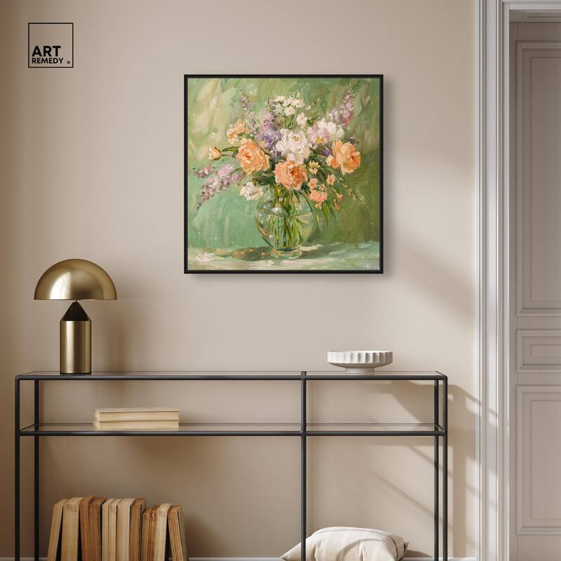 Vase and Greenery Canvas by Art Remedy