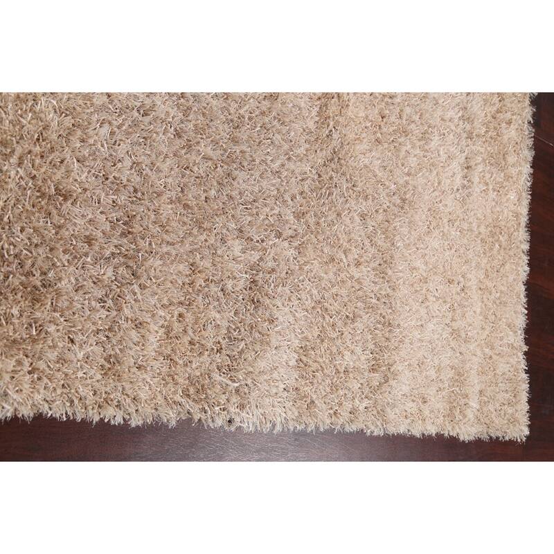 Contemporary Plush Shaggy Oriental Area Rug Hand-tufted Foyer Carpet - 5'5" x 7'3"