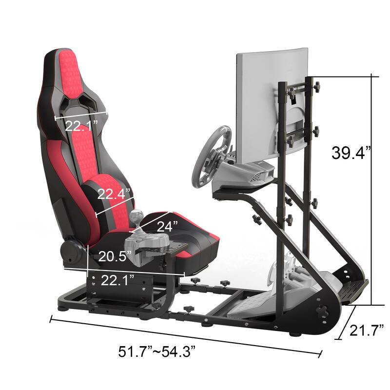 Enhanced and Stable Racing Wheel Cockpit, Compatible With Fanatec, Logitech adjustable driving simulators, excluding handbrake