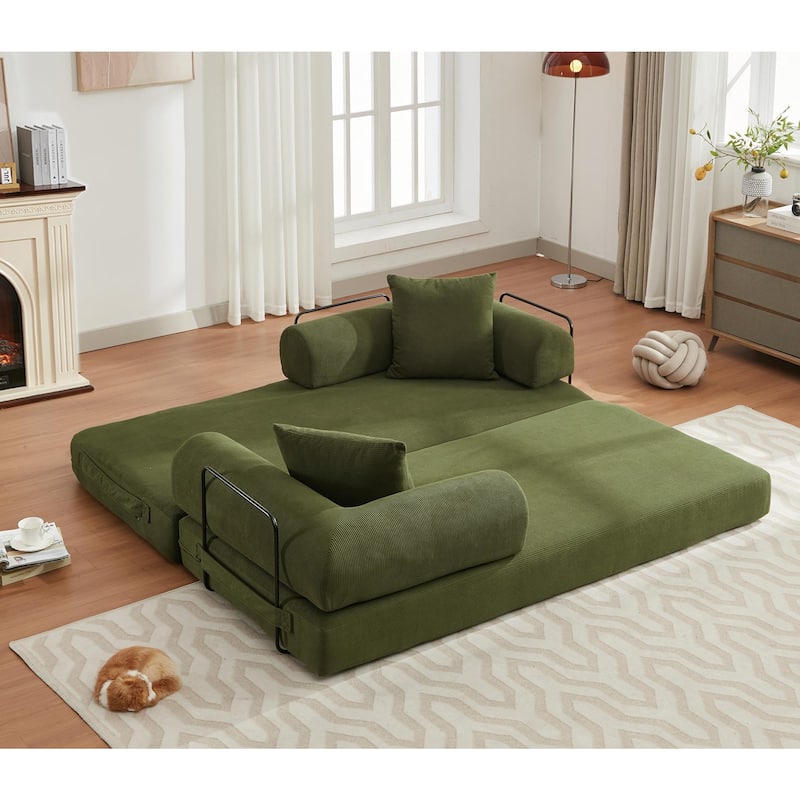 Folding Convertible Sleeper Sofa Bed with 3-Seats, DIY Modular Design for Ultimate Flexibility and Comfort