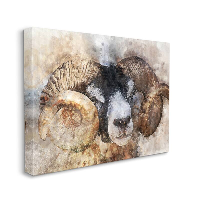 Stupell Big Horned Ram Abstract Dreamlike Portrait Canvas Wall Art - 30 x 40