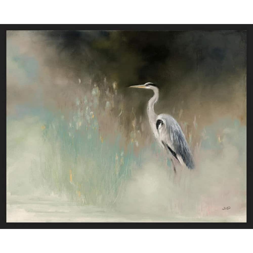 Peaceful Egret Teal Framed Poster