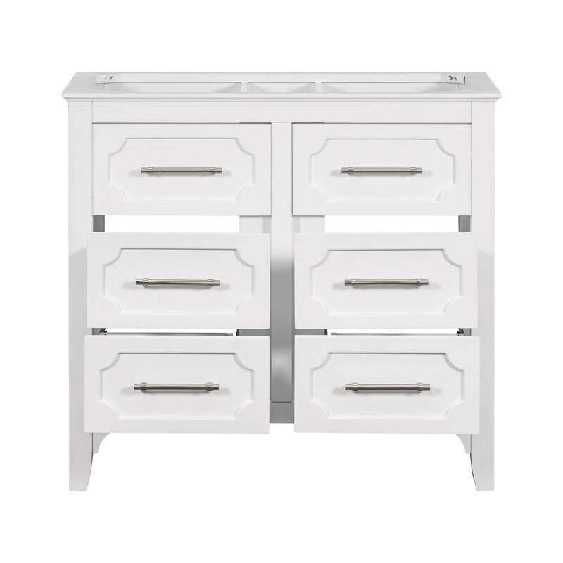36" Bathroom Vanity without Sink ,Four Drawers, Bathroom Storage Cabinet