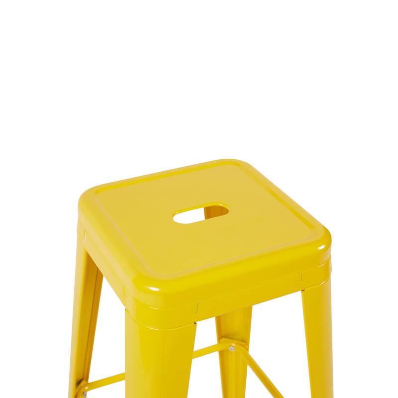 AC Pacific 24 Inch Industrial Stackable Metal Counter Stools Set of 4