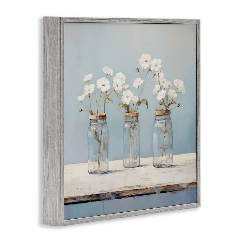 Stupell Country Jar Bouquet Trio Framed Giclee Art Design By Arlington Prints