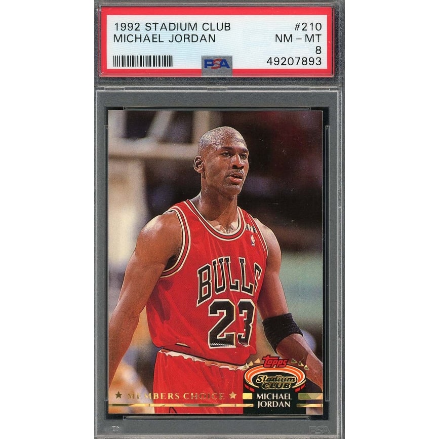 Michael Jordan 1992 Stadium Club Basketball Card #210 Graded PSA 8 - 8'6" x 11'6"