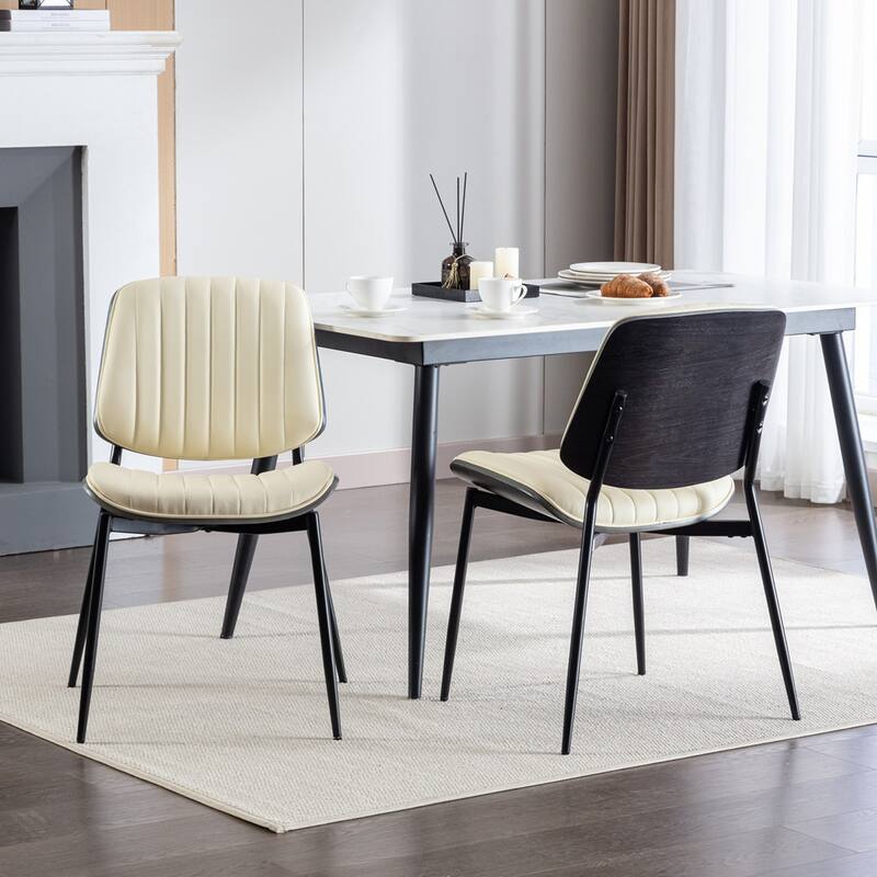 2PCS PU Dining Chair With Adjustable Foot