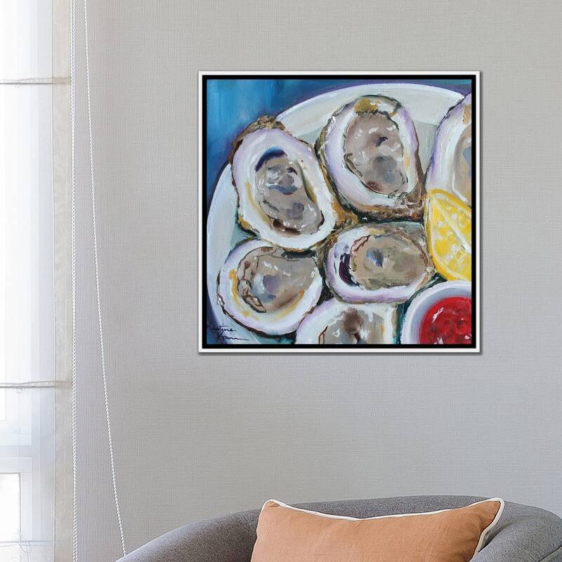 iCanvas "Oysters On The Half Shell" by Kristine Kainer Framed Canvas Print