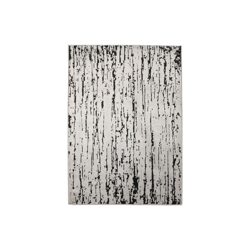 Gray Polypropylene Lisette Modern Oriental Area Rug