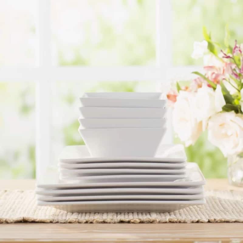 Kingsley White 12Pc Dinner Set Dinner, Salad, Bowl Rb