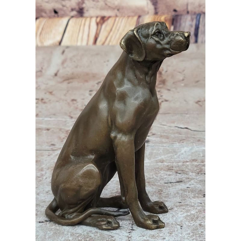 Seated Bronze Hunting Imitative Dog – Detailed Canine Sculpture For Animal Lovers