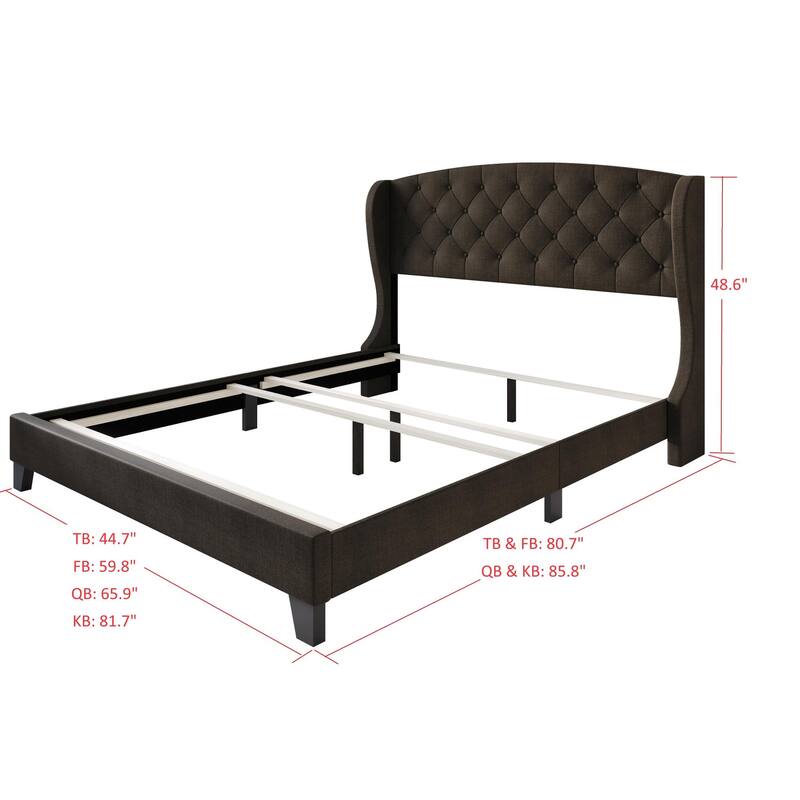 Clayfell Hartford Tufted Upholstered Panel Bed