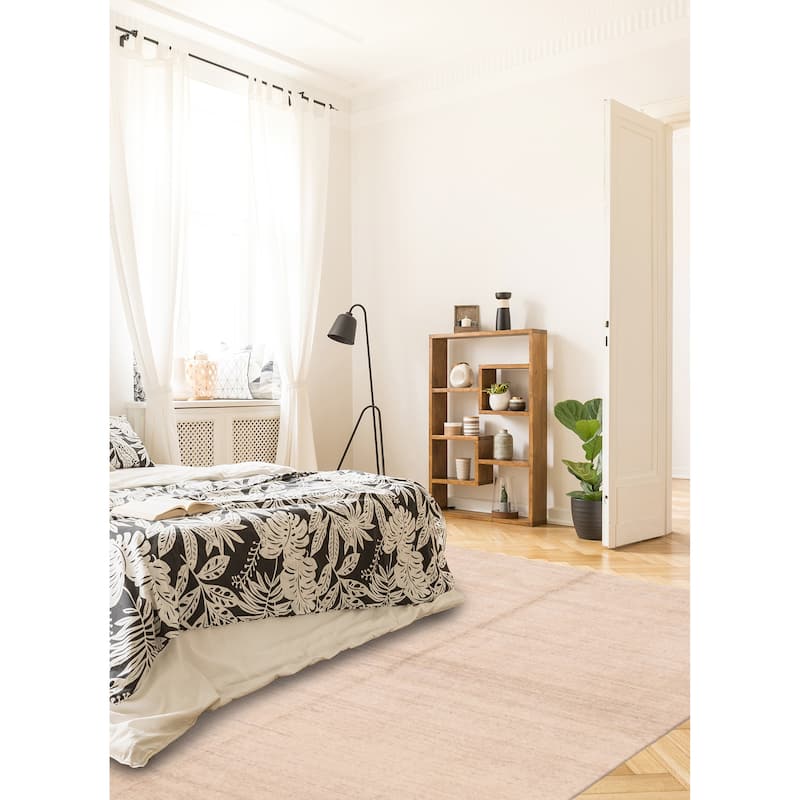 ECARPETGALLERY Hand Loomed Kashkuli Gabbeh Ivory Viscose Rug - 5'2 x 7'2