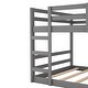preview thumbnail 5 of 14, Artsy Full Over Full Bunk Bed with Ladder, Solid Construction, Grey