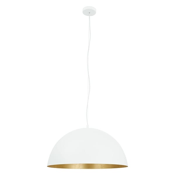 Eglo Rafaelino 24-inch White and Gold Leaf Bowl Pendant. Opens flyout.