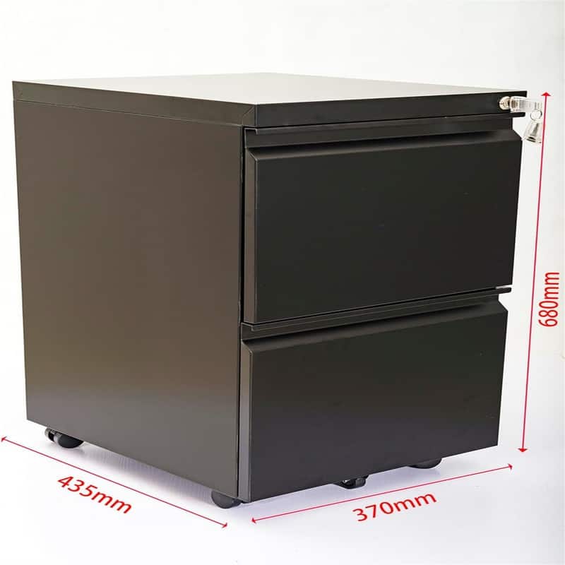 2-Drawer Mobile File Cabinet with Lock - 17"D x 24"W x 15"H