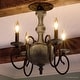preview thumbnail 1 of 5, Luxury French Country Semi-Flush Ceiling Light, 15.5"H x 18"W, with Colonial Style, Grey-Washed Wood, Antique Black Finish