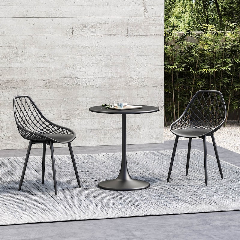Kurv 3-Piece Bistro Set, Weather Resistant, Indoor/Outdoor - Black