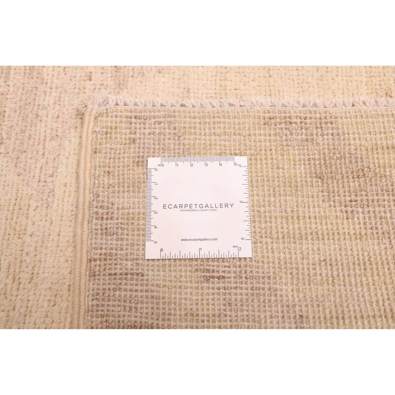 ECARPETGALLERY Hand-knotted Peshawar Ziegler Ivory Wool Rug - 9'0 x 11'8