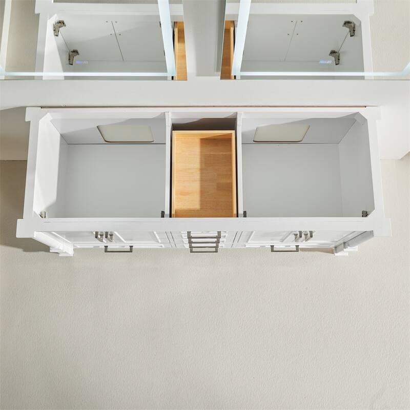 60" Double Bathroom Vanity with Adjustable Hinge & Soft Close Drawers