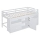 preview thumbnail 7 of 30, Double loft bed with 4 drawers under cabinets and shelves, white