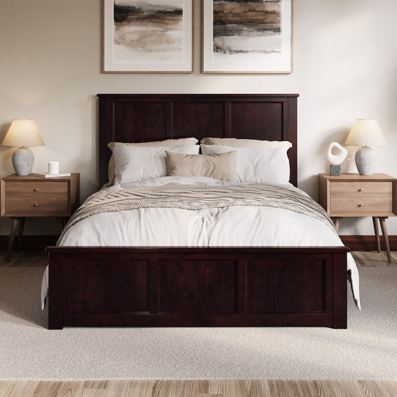 Charlotte Solid Wood Low Profile Platform Bed with Matching Footboard