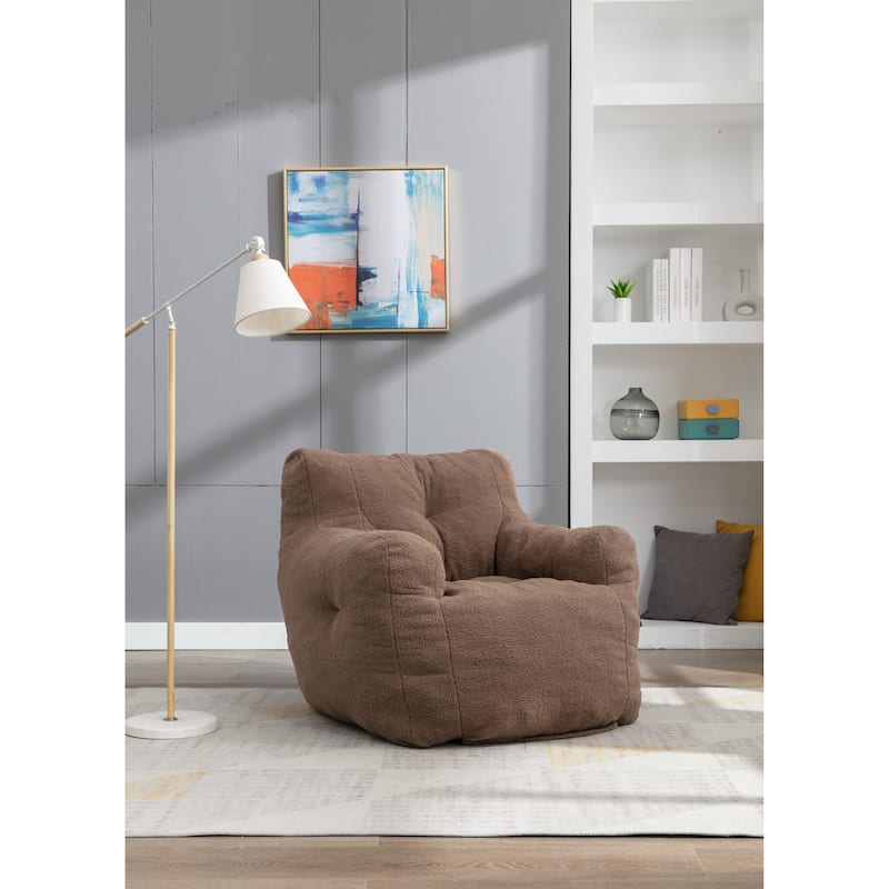 Soft Tufted Foam Bean Bag Chair - Coffee
