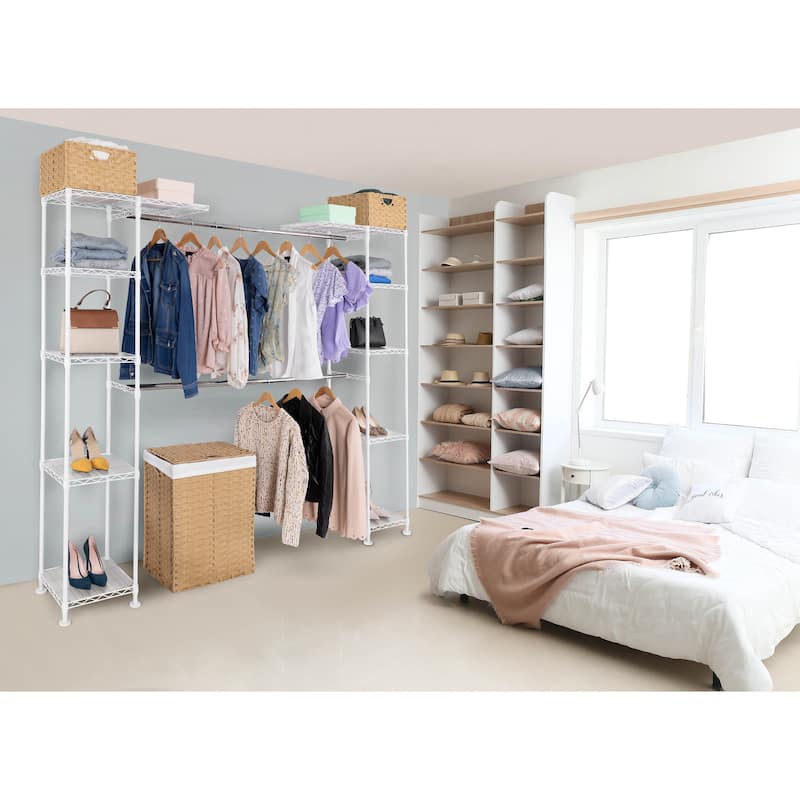 Seville Classics Expandable Closet Organizer System, White