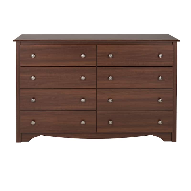 Prepac Sonoma 8 Drawer Double Dresser for Bedroom, Wide Chest of Drawers, Traditional Bedroom Furniture