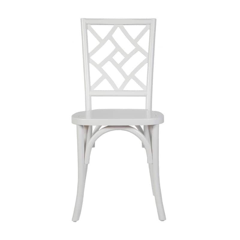 2PK Commercial Solid Wood Stackable Dining Chair with Intricate Back - 19.75"D x 17.25"W x 35.5"H