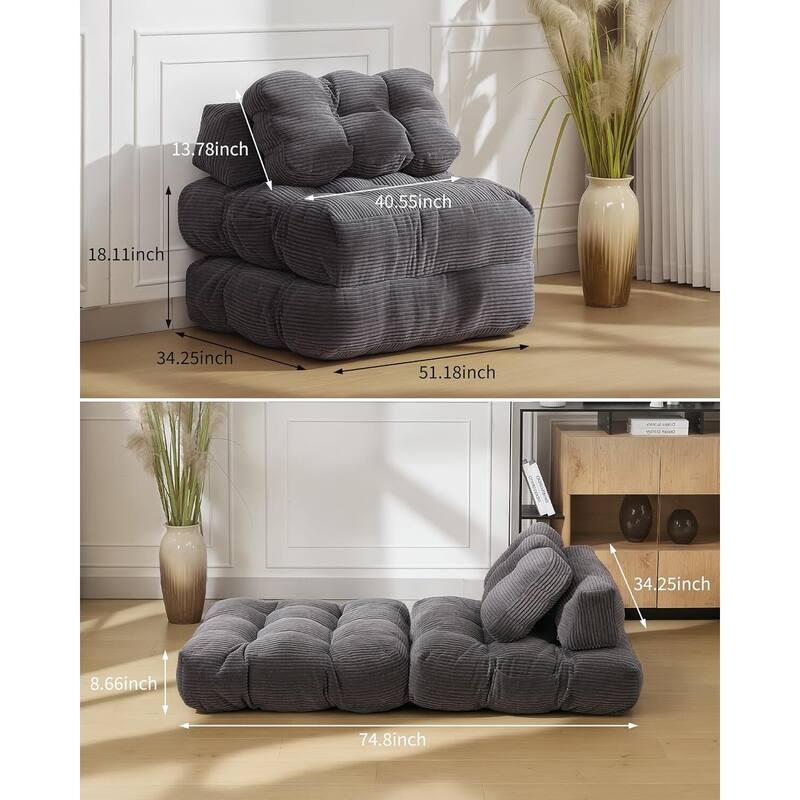 Folding Sofa Bed, Sleeper Chair, with Pillow