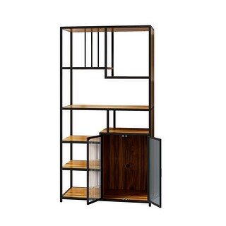 Room Side Racks Multipurpose Bookshelf Storage Rack, Right Side with Enclosed Storage ...